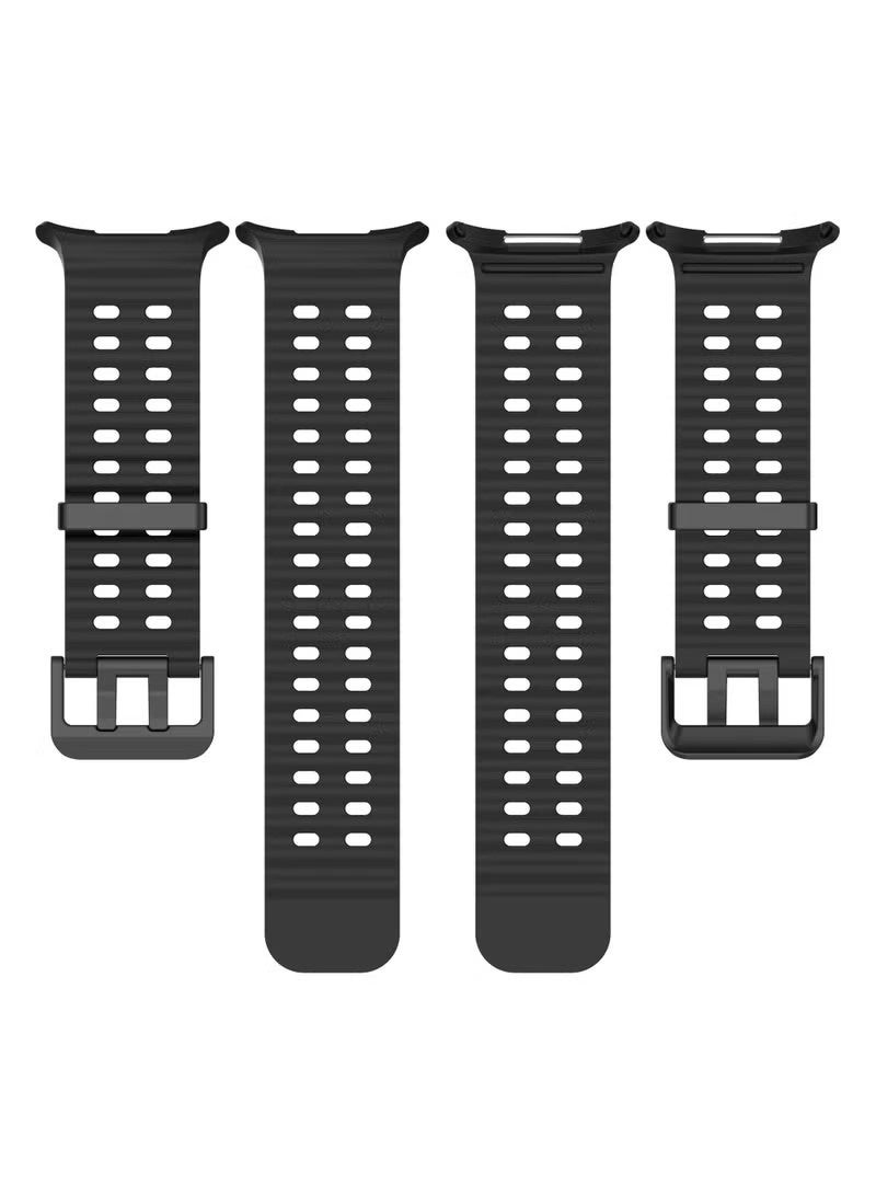 3 PCS Strap for Samsung Galaxy Watch Ultra/Ultra 2025 47mm, Silicone Watchband Replacement Bracelet Black, White and Blue - Image 4